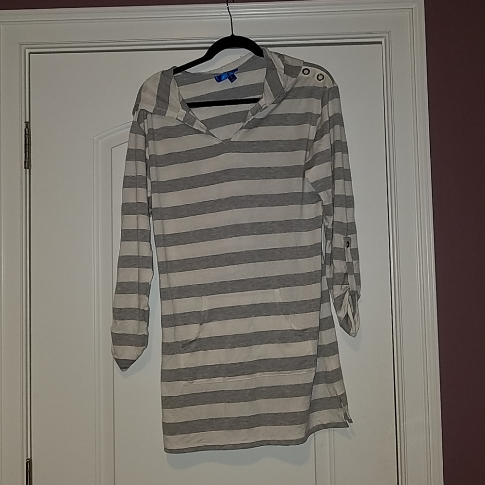Blue curl beachwear long striped sweater